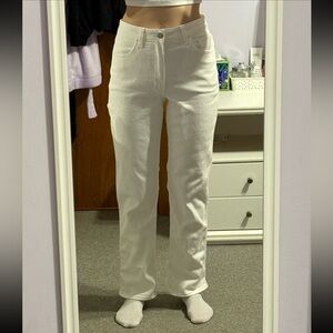 Hollister White Ultra High-Rise 90s Vintage Straight Leg Carpenter Jeans
